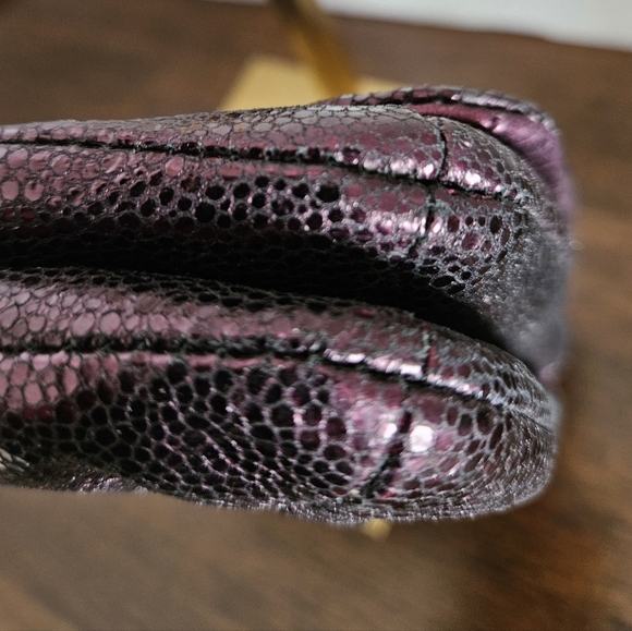 COACH Kristin Limited Edition Studded Metallic Leather Clutch - Boysenberry - Picture 7 of 12